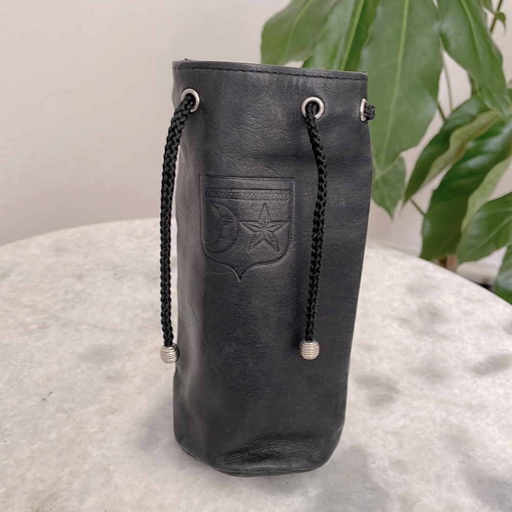 Barry Kieselstein Cord Black Leather pouch drawstring closure 6” by 3”. Vintage